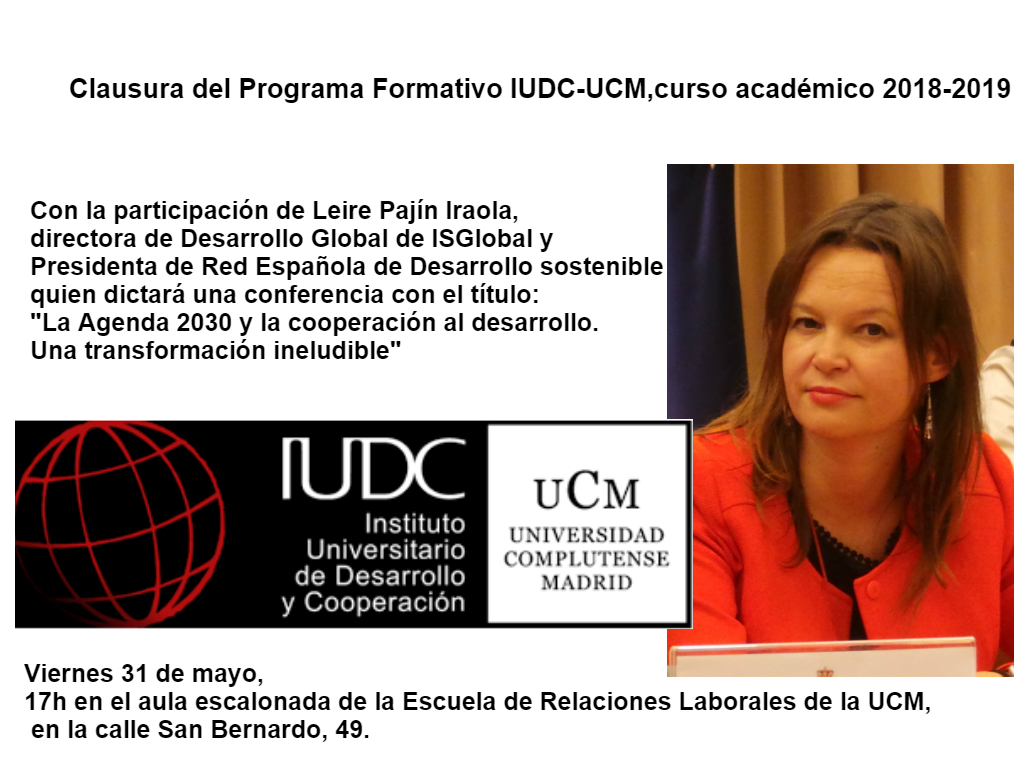 clausura del Programa Formativo IUDC-UCM,curso académico 2018-2019